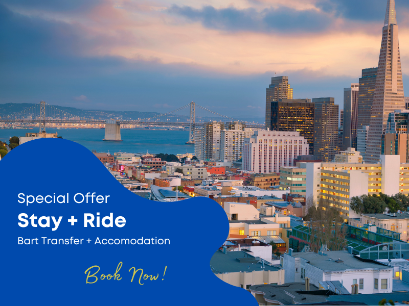 Visiting San Francisco for a convention or sports event? Stay outside the city in Fremont with our Stay + Ride package for a comfortable and convenient experience.
